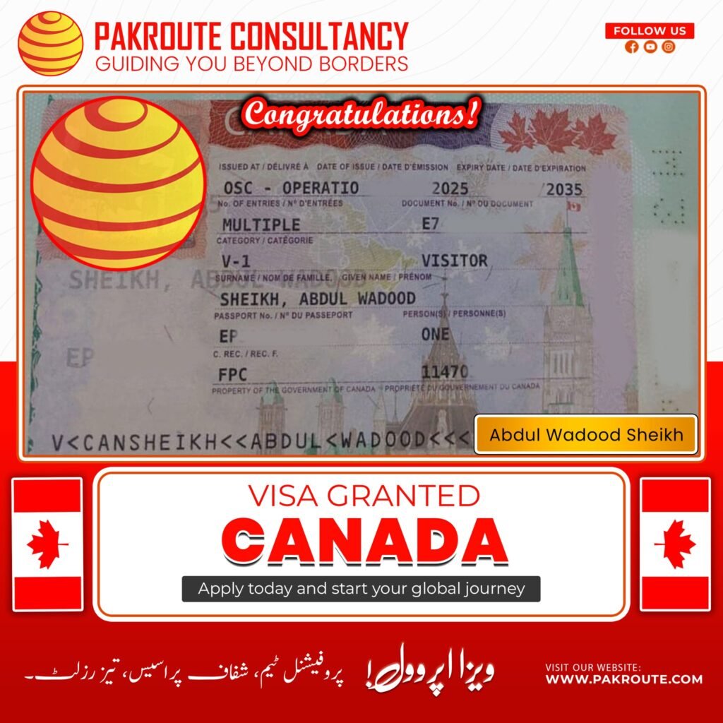 canada visa approved from pakroute islamabad